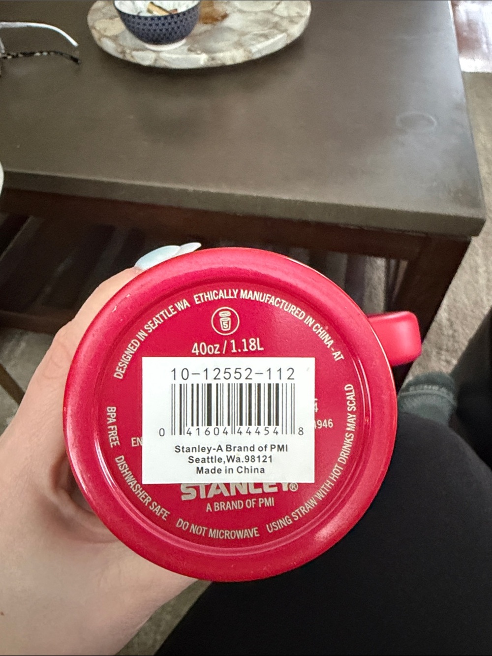 Stanley Metallic Red Travel Tumbler with Handle 40oz - Picture 2 of 3
